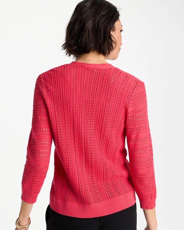Stitchy V-Neck Cardigan - image 3